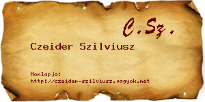 Czeider Szilviusz névjegykártya